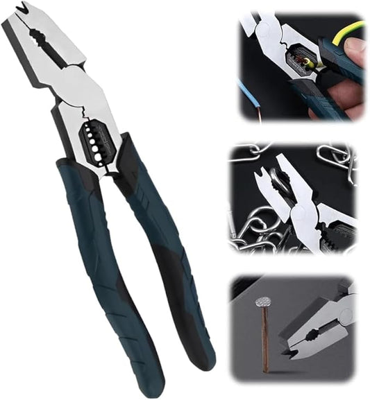 Industrial-Grade Multi-function Cutting Pliers, 7-in-1 Multi-Functional Pliers Nail Puller/Wire Cutter/Stripper/Crimper?봀ompound Action Leverage Design,Professional Cutting Tool for Home Repair (1)