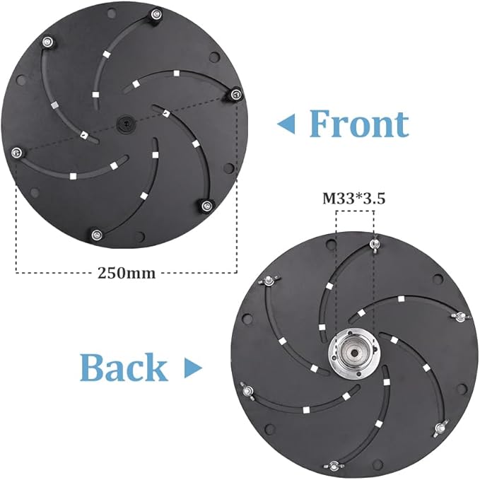 YUEWO Woodworking Lathe Chuck Self-Centering Centrifugal Longworth Chuck Aluminum Alloy for Milling Machine Grinders Bowls Plates M33*3.5 Thread (10 Inch)