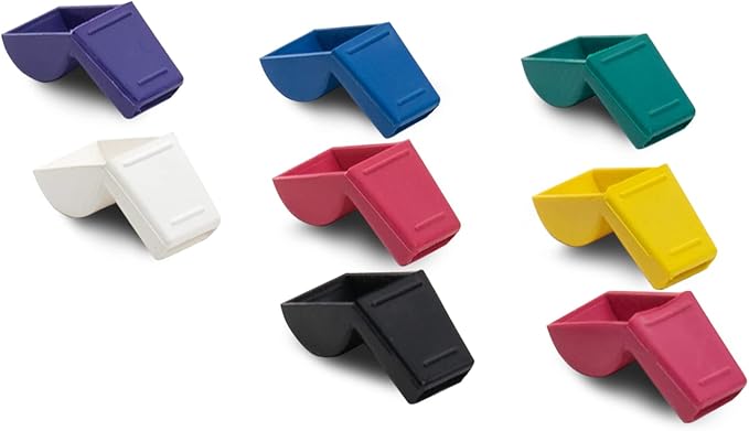 Cannon Sports Whistle Tip Guard, Rubberized Protection for Lips and Teeth, Fits Any Standard Whistle, Assorted Colors (Pack of 8, Purple/White/Blue/Yellow/Red/Black/Pink/Green)