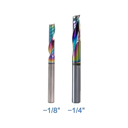 NZtools 10PCS 1/8" End Mills, 1 Flute Carbide Square Milling Bits, TISIN Coating Milling Bits for Alloy Steels, Hardened Steels