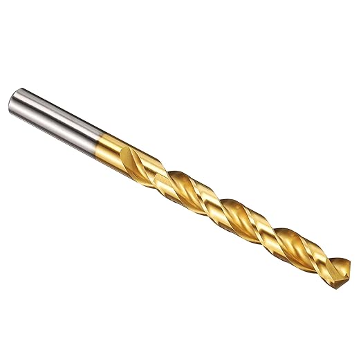 PATIKIL 10.7mm Drill Bit, M42 8% Cobalt High-Speed Steel Jobber Straight Shank 135° Titanium Nitride (TiN) Coated for Hard Metal Stainless Steel - 1 Pack
