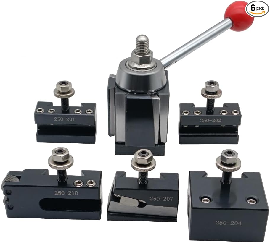 6PCS BXA Wedge Type Quick Change Tool Post With Tool Holders For Lathe Swing 10-15",250-222.(BXA-6PC)