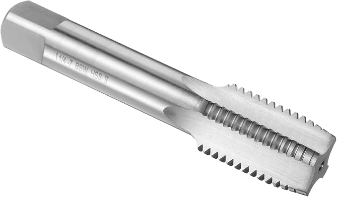 uxcell Hand Plug Tap 1-1/4"-7 BSW 2B Thread Plug Style Taps Straight Flute Screw Tapping Threading Tool High Speed Steel HSS6542