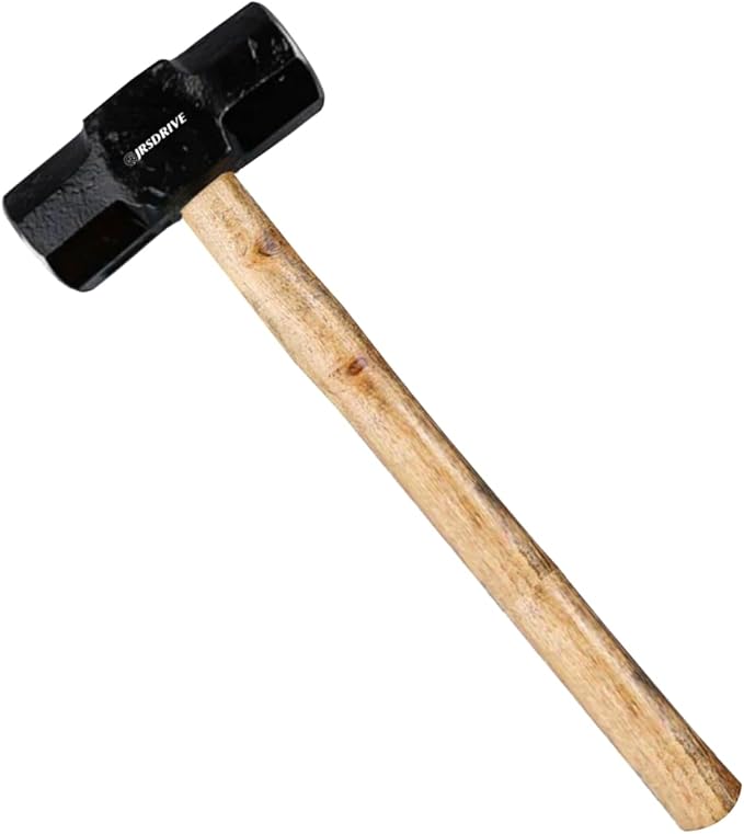 Sledge Hammer 6 lb Wooden Hammer length with 21 inch Polished Hitting Face Metalworking Tools for Home Improvement, Automotive, Industrial, and Construction E-3006