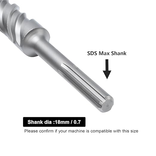 1-1/2 x 23.6 inch SDS Max Rotary Hammer Drill Bit, 38x600mm Carbide Tip Masonry Drill Bit,Concrete Drill Bit for Masonry, Brick, Stone, Concrete (Length :600mm / 23.6 inch, 38mm (1-1/2 in) Diameter)