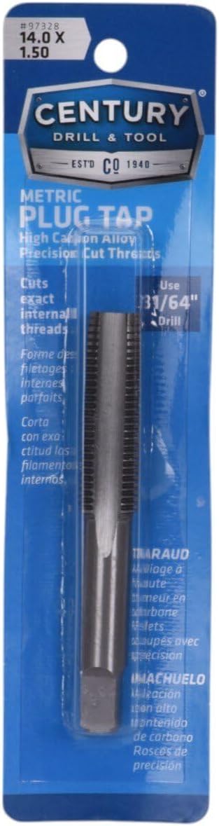 Century Drill & Tool ??97328 High Carbon Steel Metric Plug Tap ??14.0 x 1.50 ??For Home and Professional & Industrial Use