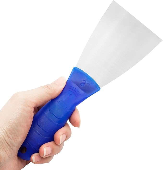 Putty Knife, 3 Inch Metal Steel Scraper, Plastic Handle Spackle Knives for Drywall, Decals, Wall paper, Patching, Painting, Taping, Scraping Coating