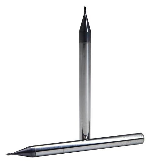0.4mm Mill Dia 2Flutes 55HRC Standard Micro Grain Solid Carbide Ball Nose Coated End Mill Metric CNC Router Bits Cutter Tool for Hardened Steels