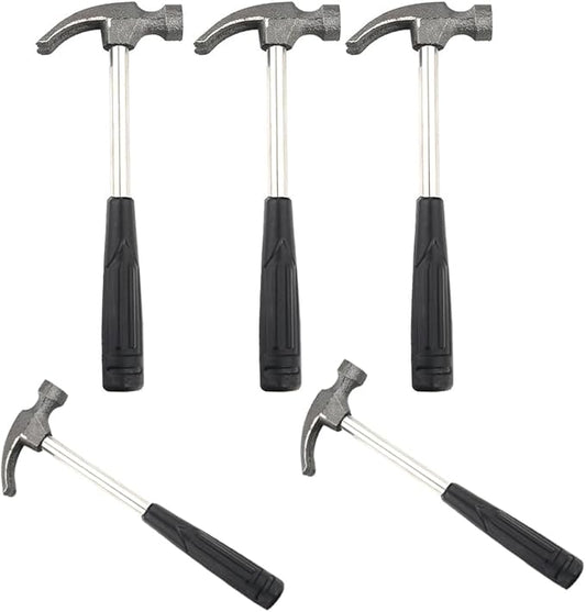 IMIKEYA 5pcs Mini Claw Hammer Seamless Nail Hammer for Outdoor Household Maintenance and Repairs Lightweight Comfortable Handle Random Colors Orange Black
