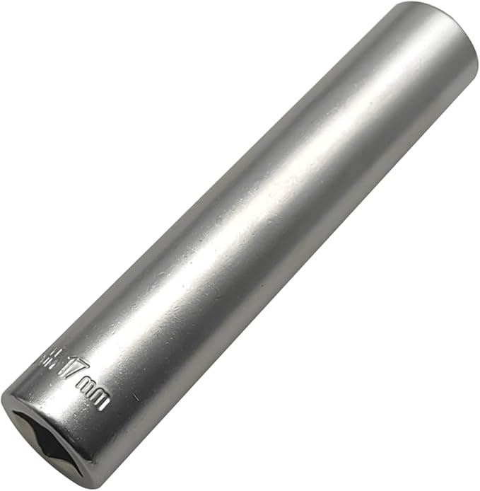 ZKTOOL Deep Metrichex Socket Tool, 1/2-Inch Drive Deep Metric Socket Tool 17MM- Extra Long Deep 120MM