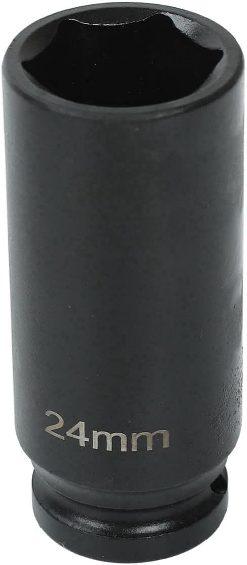 15 Pieces 1/2 Inch Drive Deep 6 Point Metric Impact Socket Set (10-24 mm), 4883 with Storage Case