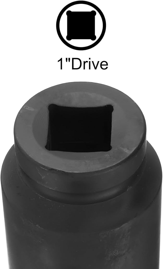 uxcell 1" Drive 46mm 12-Point Impact Socket, CR-MO Steel 80mm Length, Standard Metric Sizes