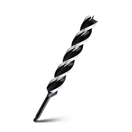 1-1/5" x 12" Auger Drill Bit for Wood, Hex Shank Tri Flute Ship Auger Long Drill Bit for Soft and Hard Wood,Tree Stump,Plastic,Drywall and Composite Materials