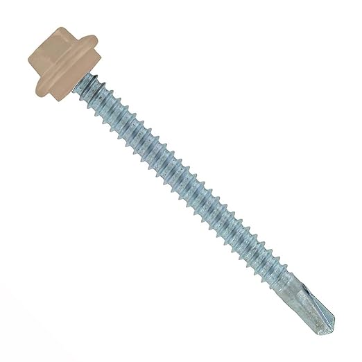 Fasteners Plus ST Fastening #12 x 2-1/2" Maxx Steelbinder Metal Roofing Screws Metal-to-Metal Tan (Pack of 250)