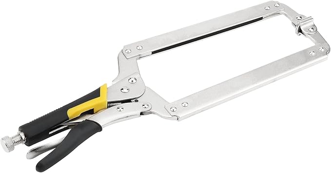 JOIKIT 3PCS 18 Inch Large C Clamp Locking Pliers with Swivel Pads, Adjustable Welding Pliers, Vise Grip for Woodworking Carpentry, Welding, Electrical Equipment, Black Grip Handles
