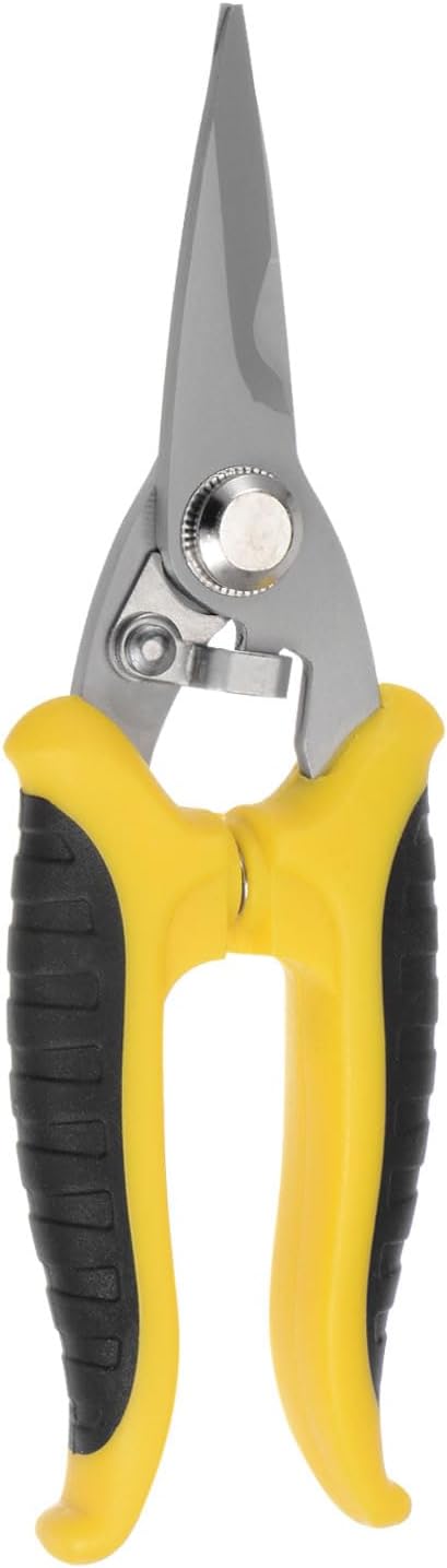 HARFINGTON Industrial Scissors 7 Inch Stainless Steel Shears Blades with Black Yellow Handle for Cutting Thin Metal Copper Sheets