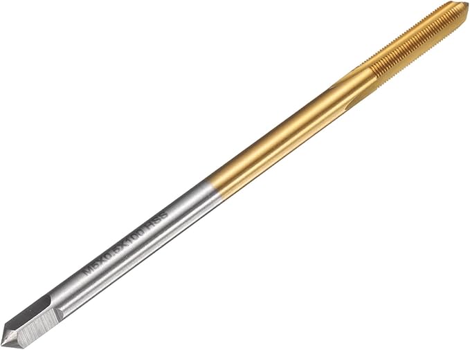 uxcell Metric Thread Tap M5 x 0.5 H2 100mm Straight Flute Screw Thread Milling Machine Taps Threading Tapping Repair Tool