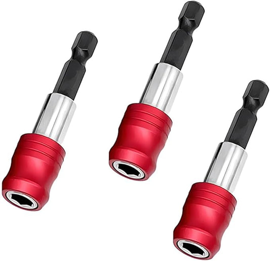 3Pcs Drill Bit Extension 1/4'' Hex Shank Magnetic Screwdriver Bit Holder 2 Inch Quick Release Drill Bit Extension Bar Socket Chuck Adapter for Screws, Driver, Drill