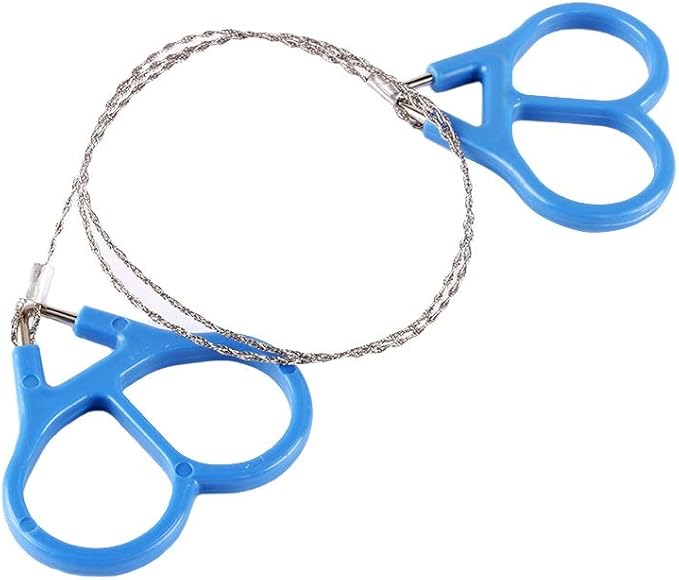 Survival Wire Saw, High Strength 2 Rings Flexible Steel Hand Wires Saws for Cutting Plastic