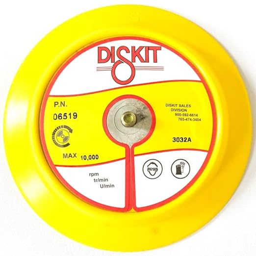 Sanding Pad 06519: Firm, 6", Hook, 0 Hole, Flex Profile, 5/16-24 Male