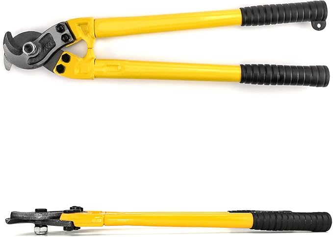 QWORK Hardened Cable Cutter, 18" Heavy Duty Stainless Steel Wire Rope Cutter for Cutting Steel Wire