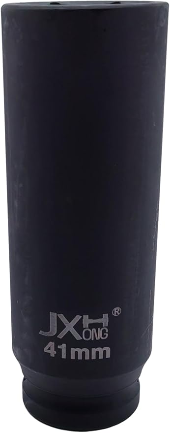 1-Inch Drive Metric Extra Deep Impact Socket, Heavy-Duty,6-Point, 6.3-Inch Long, Heat-Treated Cr-V Steel (41mm)