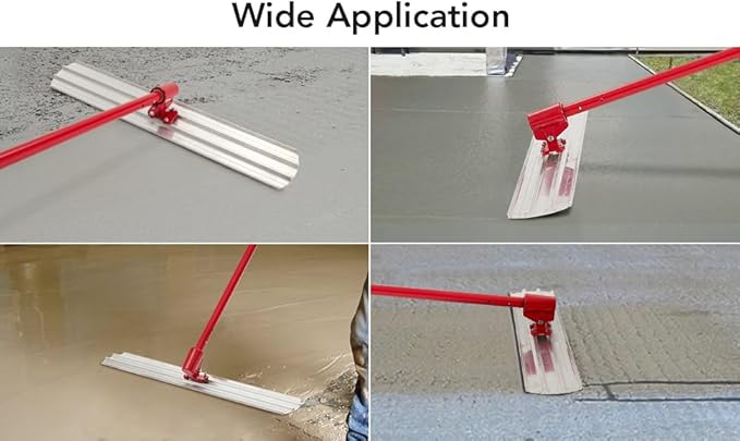 Bull Float Magnesium Concrete Float Tool ??48"x8" Round End Cement Finishing Float, Lightweight Design, Durable Construction, Easy to Use with 3 Handle Bracket, Lightweight Durable Concrete Tool