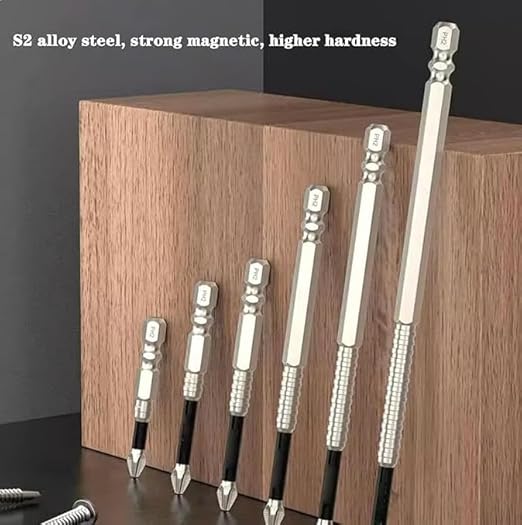 High-Magnetic Screwdriver Drill Bit Set - Strong Magnetic Durability Screwdriver Drill Bit Set - Universal Electric Precision Alloy Steel Screwdriver Set (25-50-65-75-100-150mm(6pcs))
