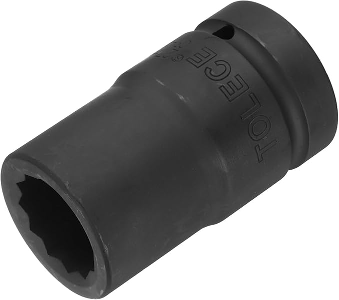 uxcell 1" Drive 27mm 12-Point Impact Socket, CR-MO Steel 80mm Length, Standard Metric Sizes