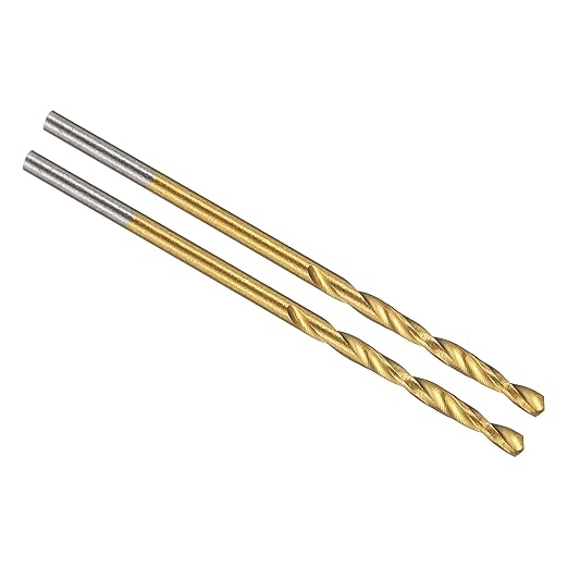 PATIKIL 1mm Drill Bit, M42 8% Cobalt High-Speed Steel Jobber Straight Shank 135° Titanium Nitride (TiN) Coated for Hard Metal Stainless Steel - 2 Pack