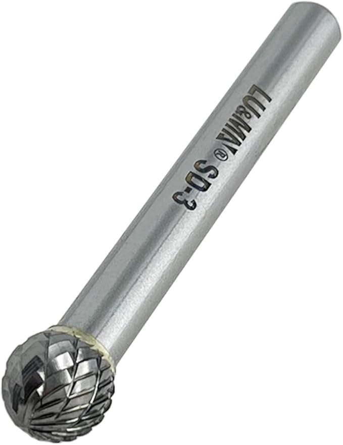 SD-3 Tungsten Carbide Burr Rotary File, Double Cut Ball Burs, 1pc by LU&MN