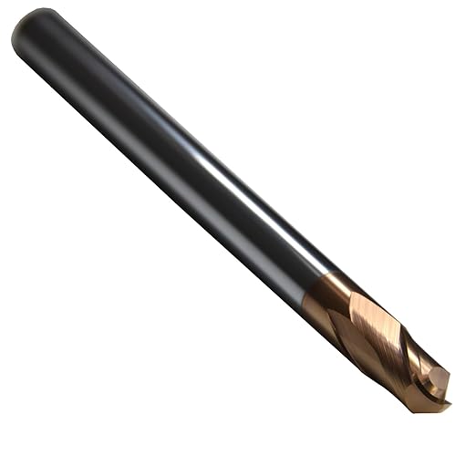 6mm Mill Dia 2Flutes 65HRC Standard Long Flute Solid Carbide Ball Nose Coated End Mill Metric CNC Router Bits Cutter Tool for Hardened Steels