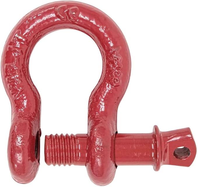 Mytee Products 3/8" Anchor Shackle Forged Carbon Steel w/Alloy Screw Pin Load Limit # 1.0 Ton (2,000 Lbs.) | Double Rust Protection Heavy Duty D Ring Shackle for Towing, Rigging & Vehicle Recovery