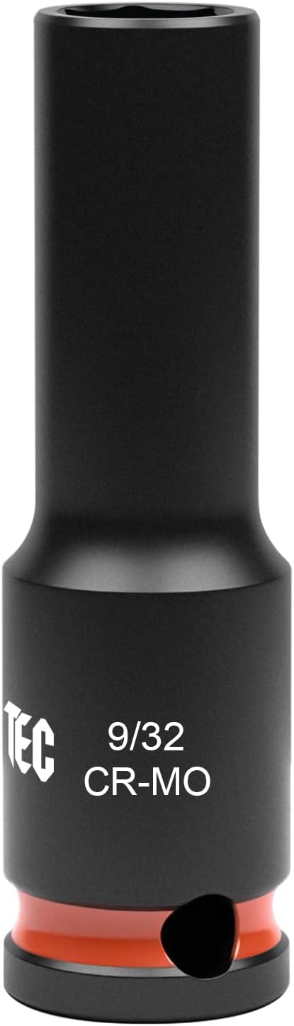 6-Point Deep Impact Socket, 3/8-Inch Drive 9/32 inch Socket, Cr-Mo,Automotive, Truck Maintenance, Heavy Equipment Repair