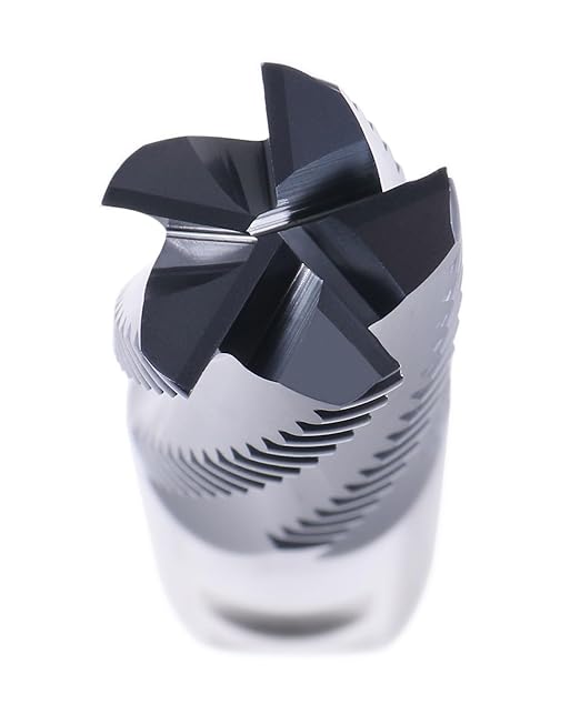 Accusize Industrial Tools 1'' Dia, M42 8% Cobalt Tialn Roughing End Mill, Coarse Tooth, 1'' Shk Dia, 2'' Flt Length, 4-1/2'' Oal, 5 Flute, 1102-0001