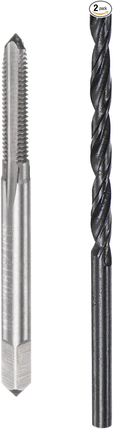 uxcell 2pcs M3.5 x 0.6 Tap & 2.9mm Drill Bit Set, Black Oxide, Spiral Flute, High Speed Steel, Tap and Drill Bit Set, Tool Set