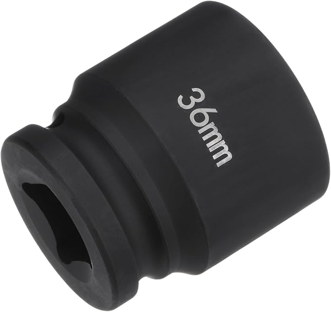 HARFINGTON 6-Point Impact Socket 3/4" Drive 36mm Metric 40Cr Alloy Steel Spindle Axle Nut Impact Socket