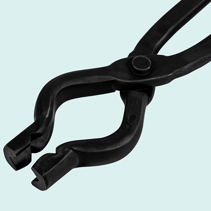 17 Inch V-Bit Bolt Blacksmith Tongs, Wolf Jaw Tongs Assembled Knife Making Blacksmith Bladesmith Anvil Forge Tongs