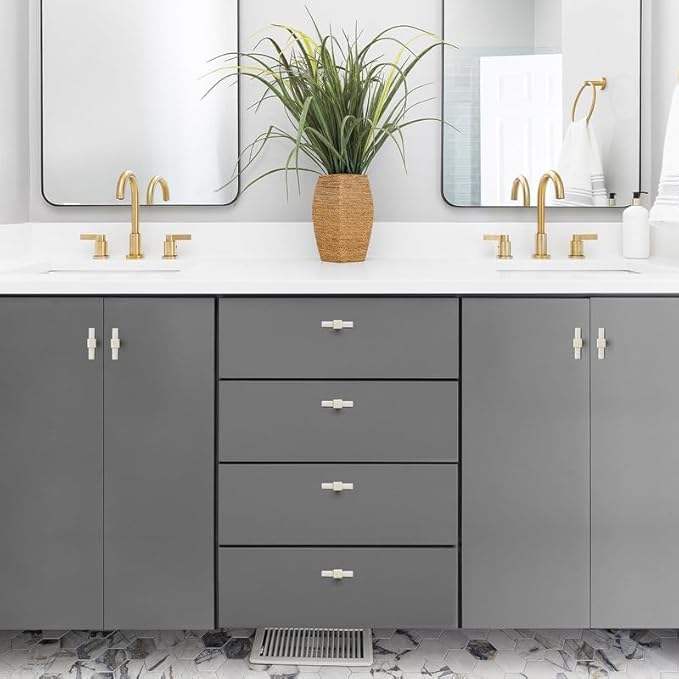 3 Pack Brushed Nickel Cabinet Handles - 2" Overall Length Cabinet Pulls Drawer Pulls Cabinet Hardware Kitchen Handles for Cabinets