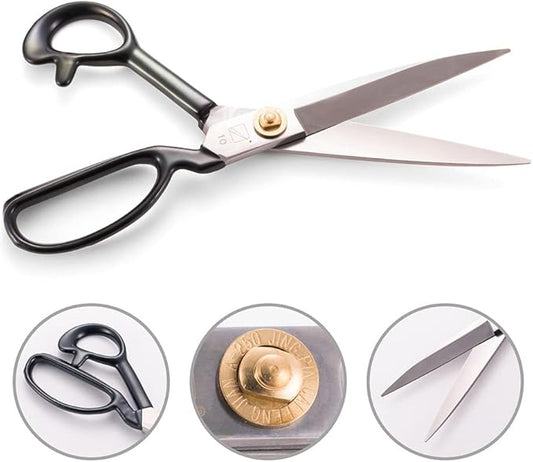 Sewing Scissors - Fabric Scissors 10 inch-Tailor's Dressmaking Shears Heavy Duty for Fabric, Leather Cutting, Sewing, Dressmaking, Tailoring, Altering (Right-Handed,10 inch White)