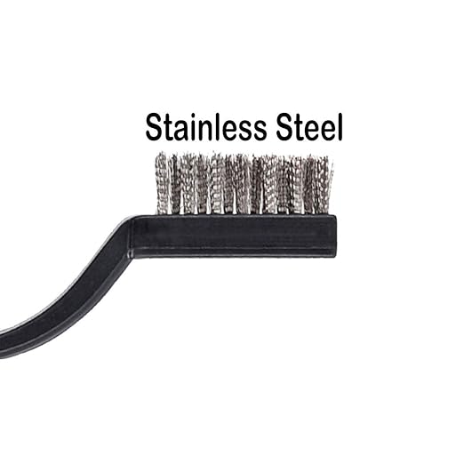 30PCS Mini Wire Brush Stainless Steel Brush,Curved Handle Masonry Brush Wire Bristle for Cleaning Welding Slag and Rust