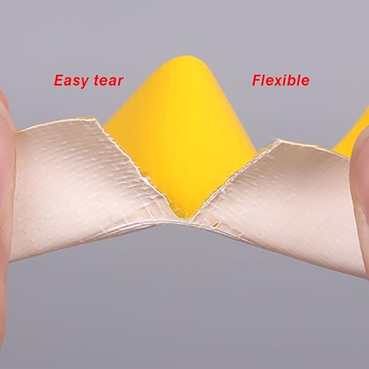 XUXU 3 Pack Yellow Duct Tape Heavy Duty Waterproof, Strong Adhesive for Indoor Outdoor Repairs, 60 Yards x 2 Inch Total