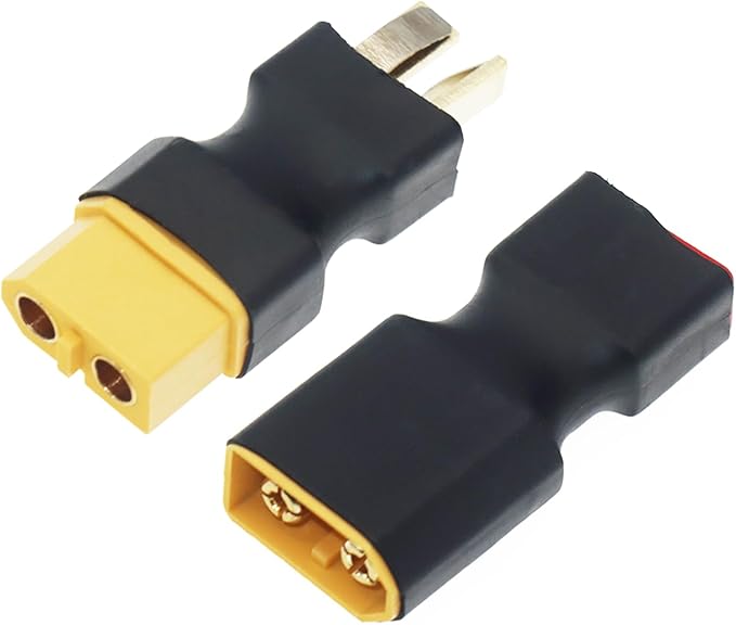 XT60 to T Plug Female Male Connector Adapter for RC Car FPV Drone Lipo NiMH Battery Charger ESC No Wires Connector (2 Pair)