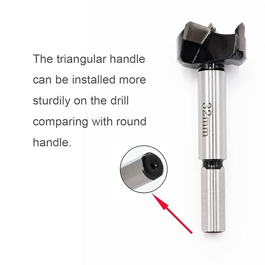 Forstner Drill Bits 32mm(1-1/4 inch) Tungsten Carbide Wood Hole Saw Auger Opener Woodworking Drilling Tool Wood Cutter