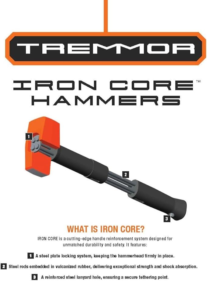 TREMMOR | IRON CORE Sledge Hammer (10 LB. Head, 36 inch Handle)
