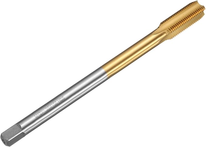 uxcell Metric Thread Tap M12 x 1.25 H2 150mm Straight Flute Screw Thread Milling Machine Taps Threading Tapping Repair Tool