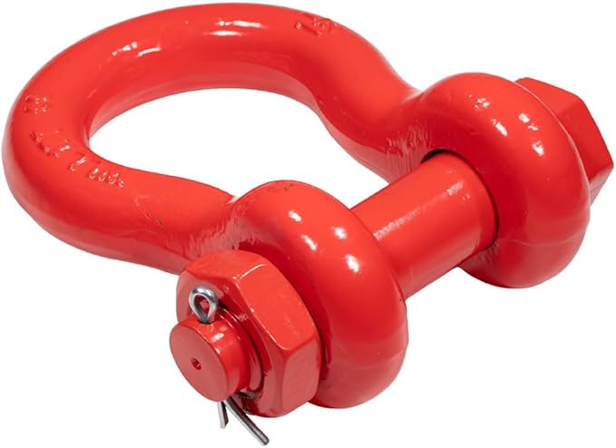 Mytee Products 1-1/2" Anchor Shackle Forged Carbon Steel w/Safety Screw Pin Load Limit 34,000 lbs, Double Rust Protection Heavy Duty D Ring Bolt Type Shackle for Towing, Rigging & Vehicle Recovery