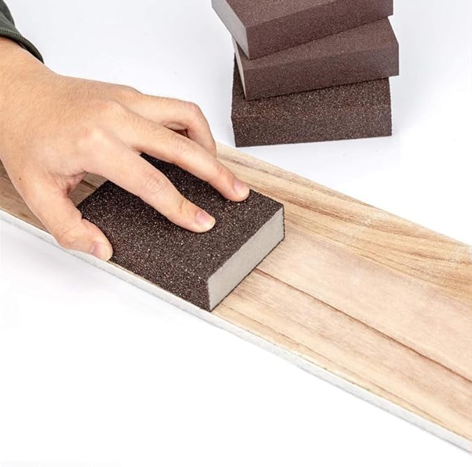 Driak Polishing Sanding Sponges Sandpaper Sanding Block Pad Washable Paint Sanding Block Wood Metal Sandpaper Sponge Cleaning Sponge (60 Grit Medium Fine)