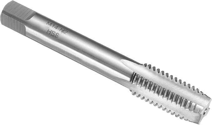 uxcell Hand Plug Tap M14 x 2 H2 Metric Thread Plug Style Taps Straight Flute Screw Tapping Threading Tool High Speed Steel HSS6542