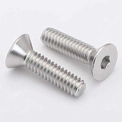 MewuDecor 3/8-16 x 1 Flat Head Socket Cap Screws Countersunk Bolts, Allen Socket Drive, Stainless Steel 18-8, Fully Threaded, Bright Finish, 15 PCS